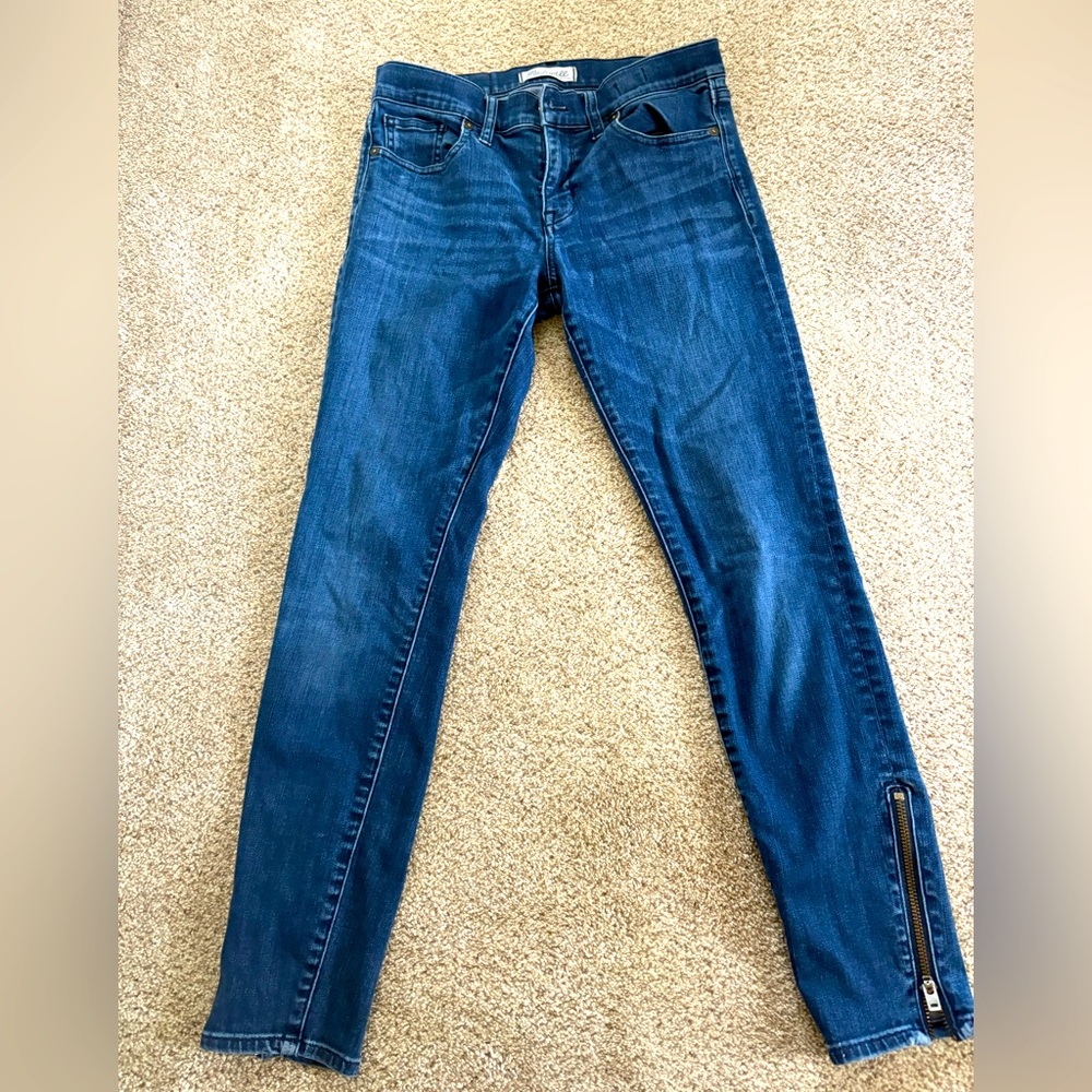Madewell Skinny Skinny Zipper Ankle Jeans, Size 27